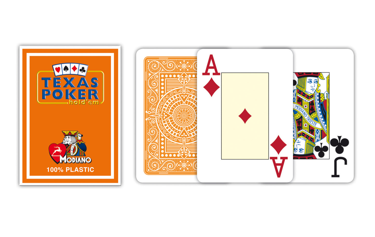 Cartas de Póker Modiano 100% Plástico Naranja