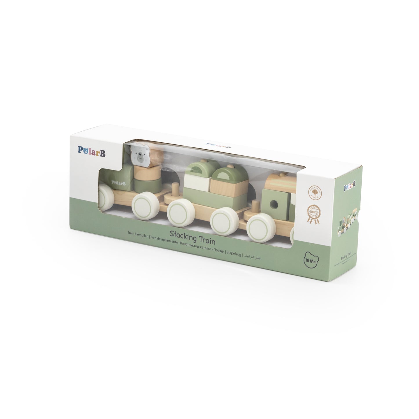 Tren de madera apilable verde PolarB