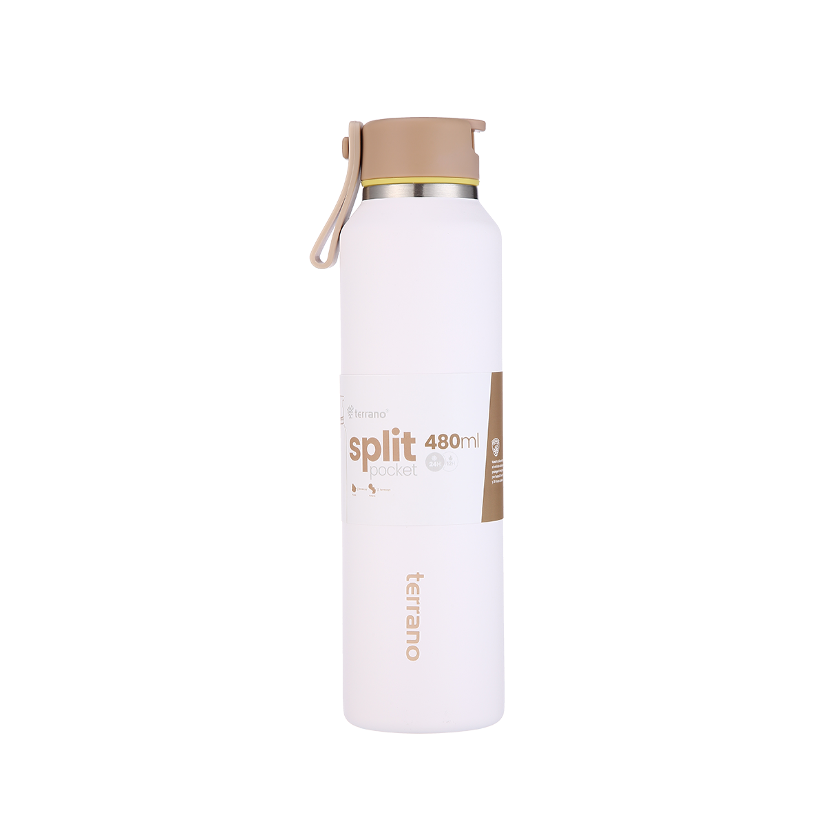 Botella Térmica Split Pocket 480ml - Blanco