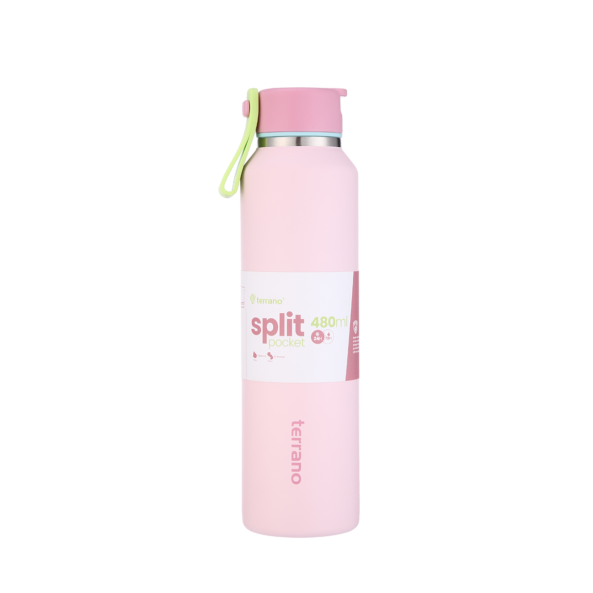 Botella Térmica Split Pocket 480ml - Rosado