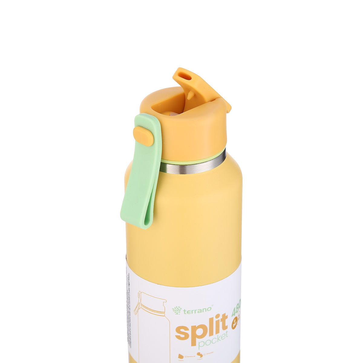 Botella Térmica Split Pocket 480ml - Mostaza