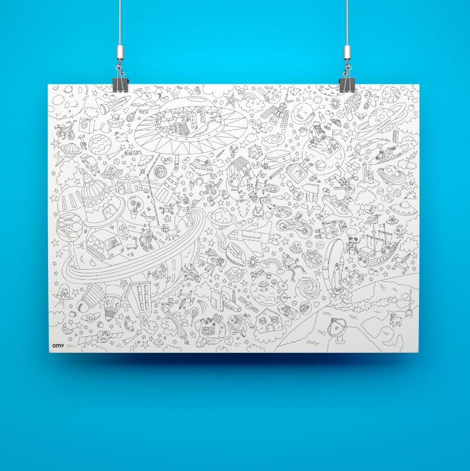 Poster gigante para colorear Cosmos Omy