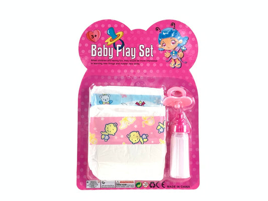 Set 2 pañales, chupete y mamadera