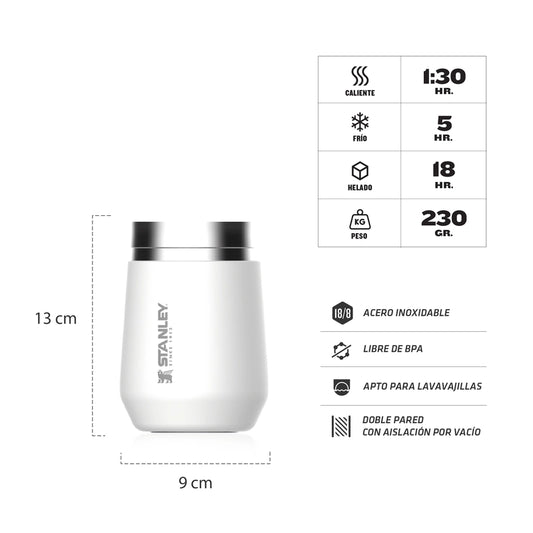Mate Stanley Acero Inoxidable Go Tumbler con Tapa - Polar