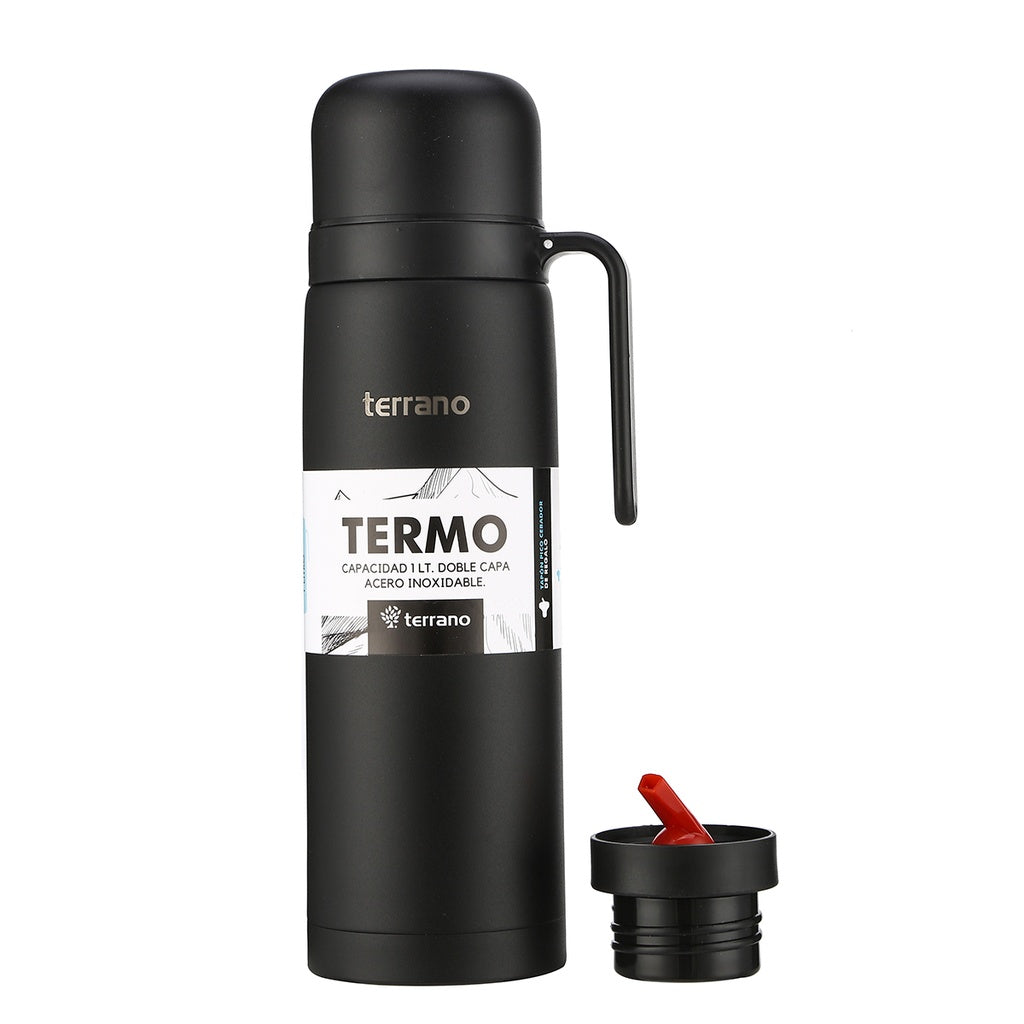 Termo 1Lt. Manija Rígida - Negro