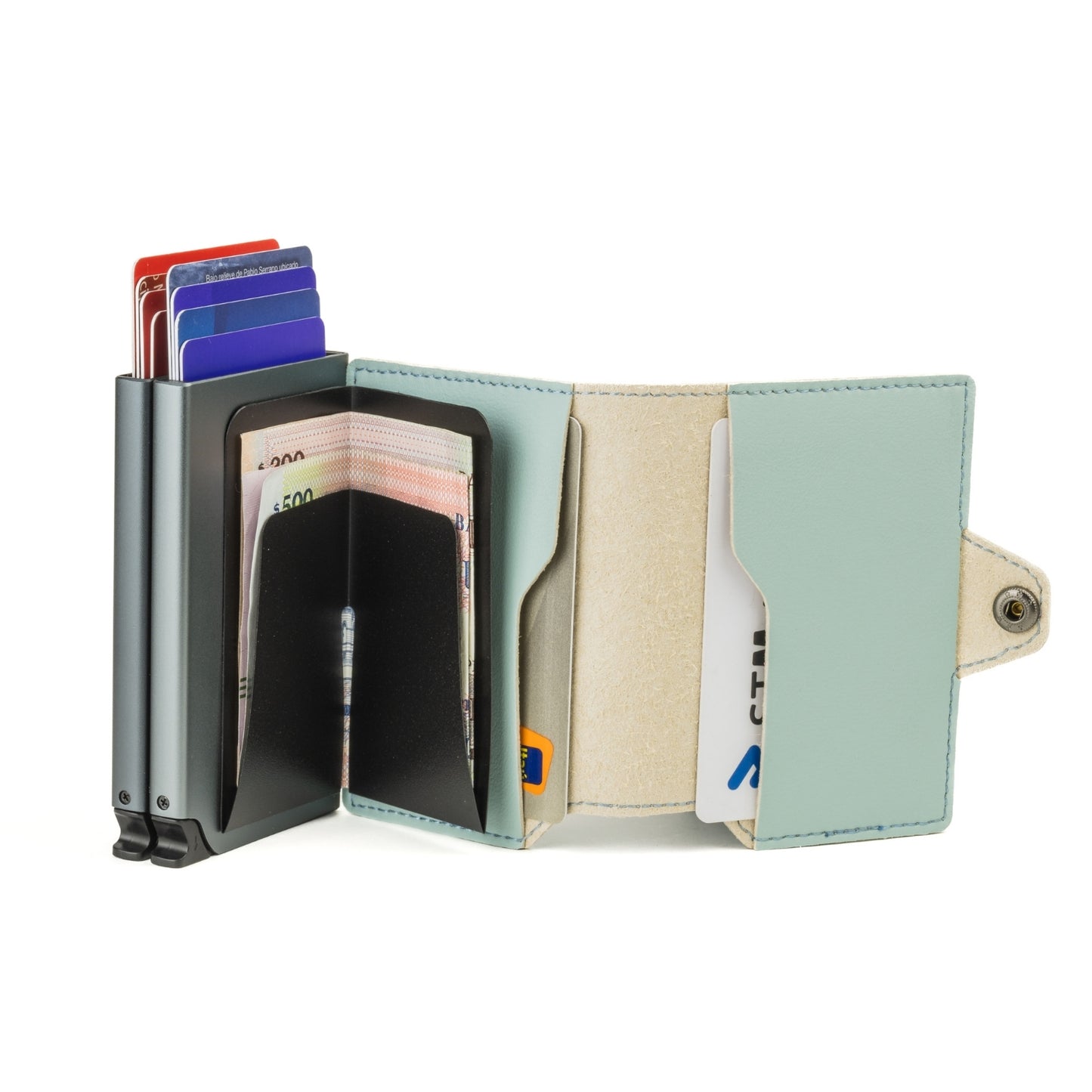 Billetera Double Kansas - Pastel Aqua