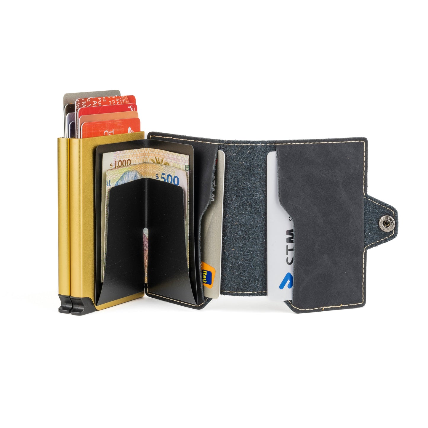 Billetera Double Kansas - Golden Black