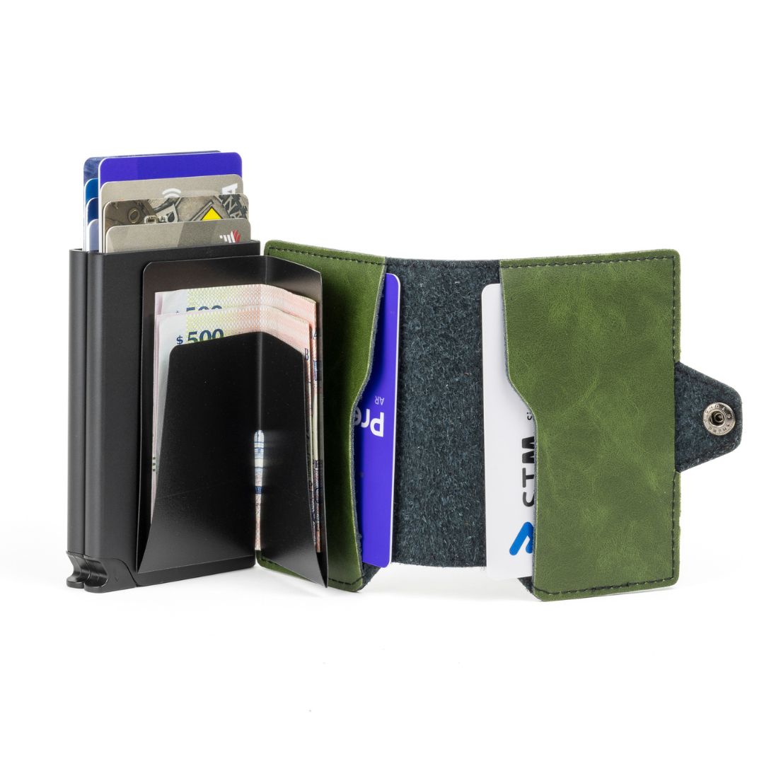 Billetera Double Kansas Zipper - Army Green