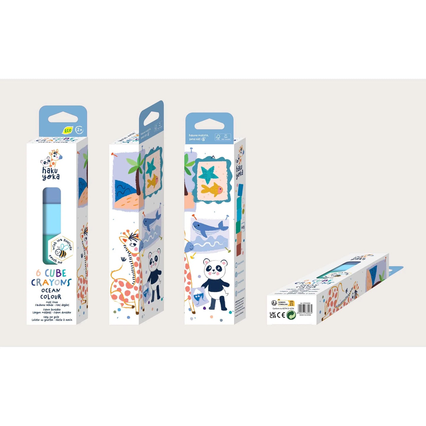 Crayolas Cubo Haku Yoka Colores Océano (x6) Avenir