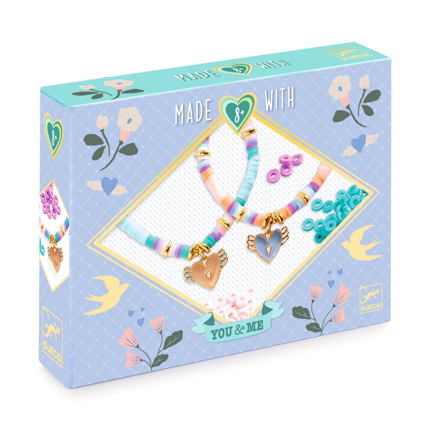 Set bijouterie para crear pulseras corazones