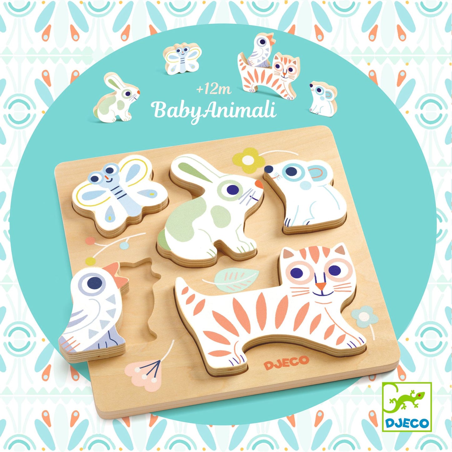 Puzzle de madera Baby-Animali Djeco