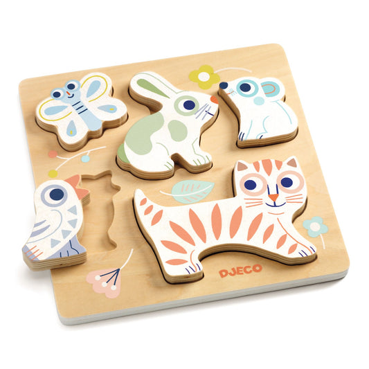 Puzzle de madera Baby-Animali Djeco