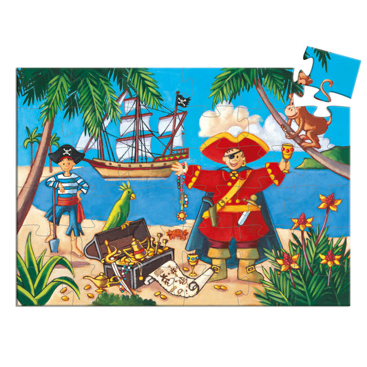 Puzzle silueta Pirata y su tesoro 36 pzas Djeco