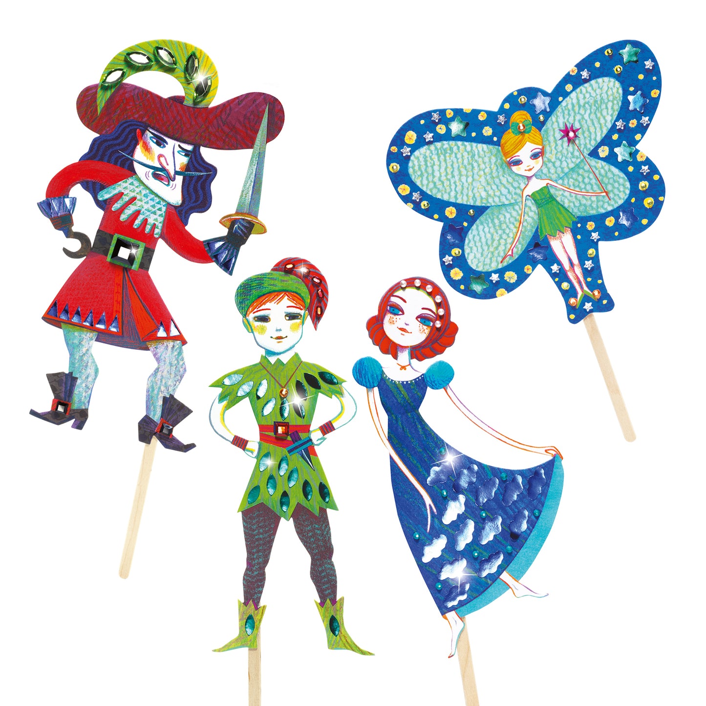 Marionetas x 4 para decorar Peter Pan by Djeco