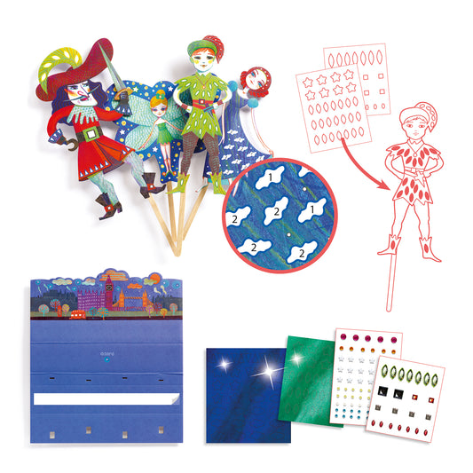 Marionetas x 4 para decorar Peter Pan by Djeco