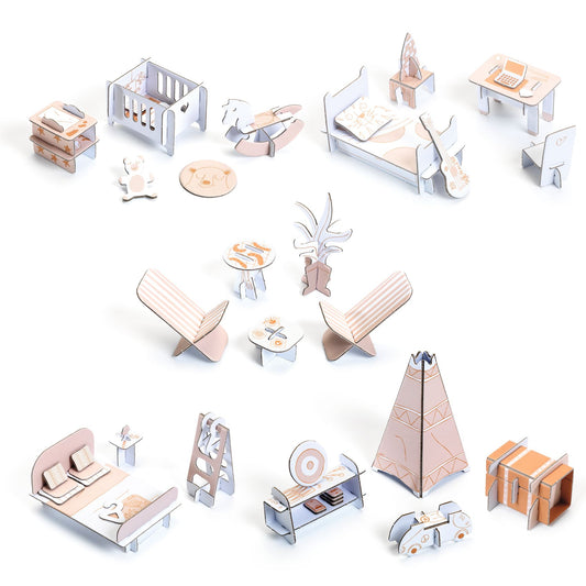 Casa de muñecas para construir y colorear Djeco