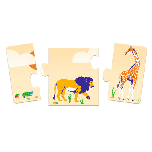 Puzzle pequeños y grandes animales (10 pzas) Djeco