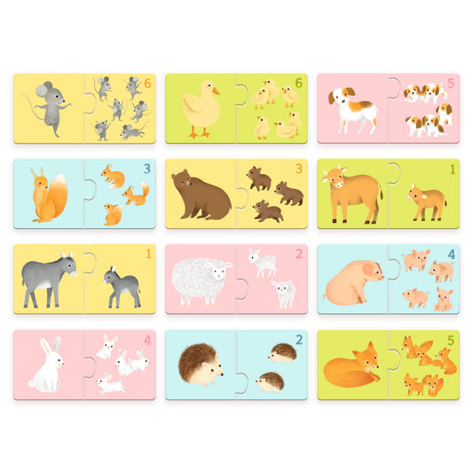 Puzzle duo animales bebes Djeco