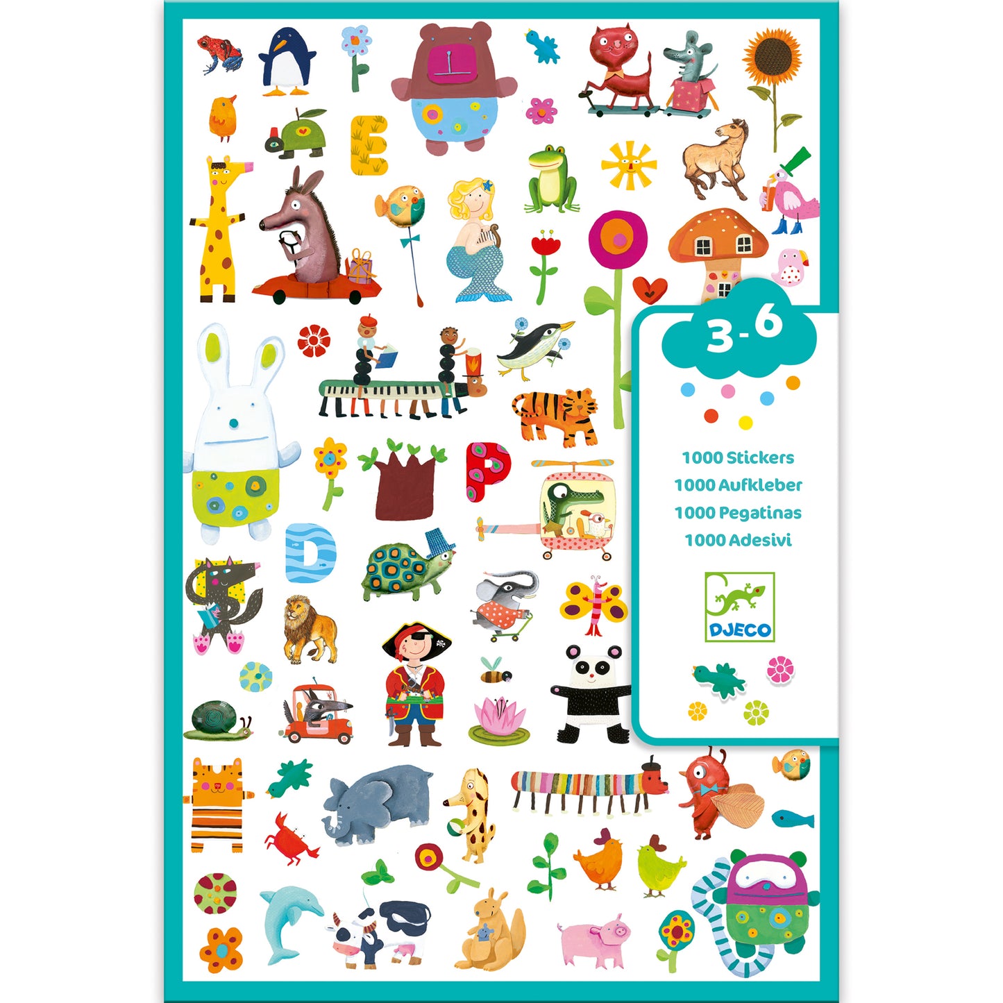 Stickers con volumen para los más pequeños (x1000) Djeco