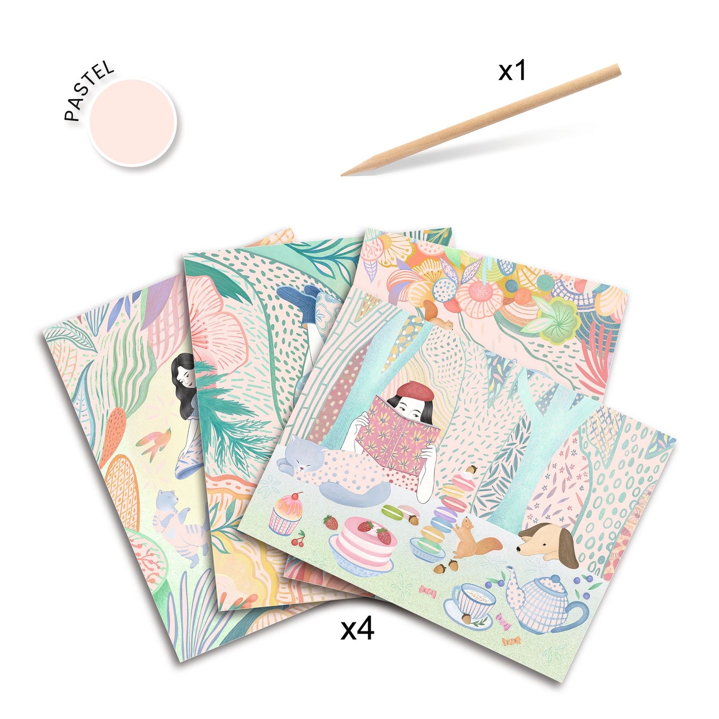Láminas para raspar picnic Djeco