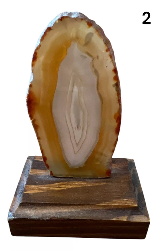 Piedra Agata Chapa Base Madera