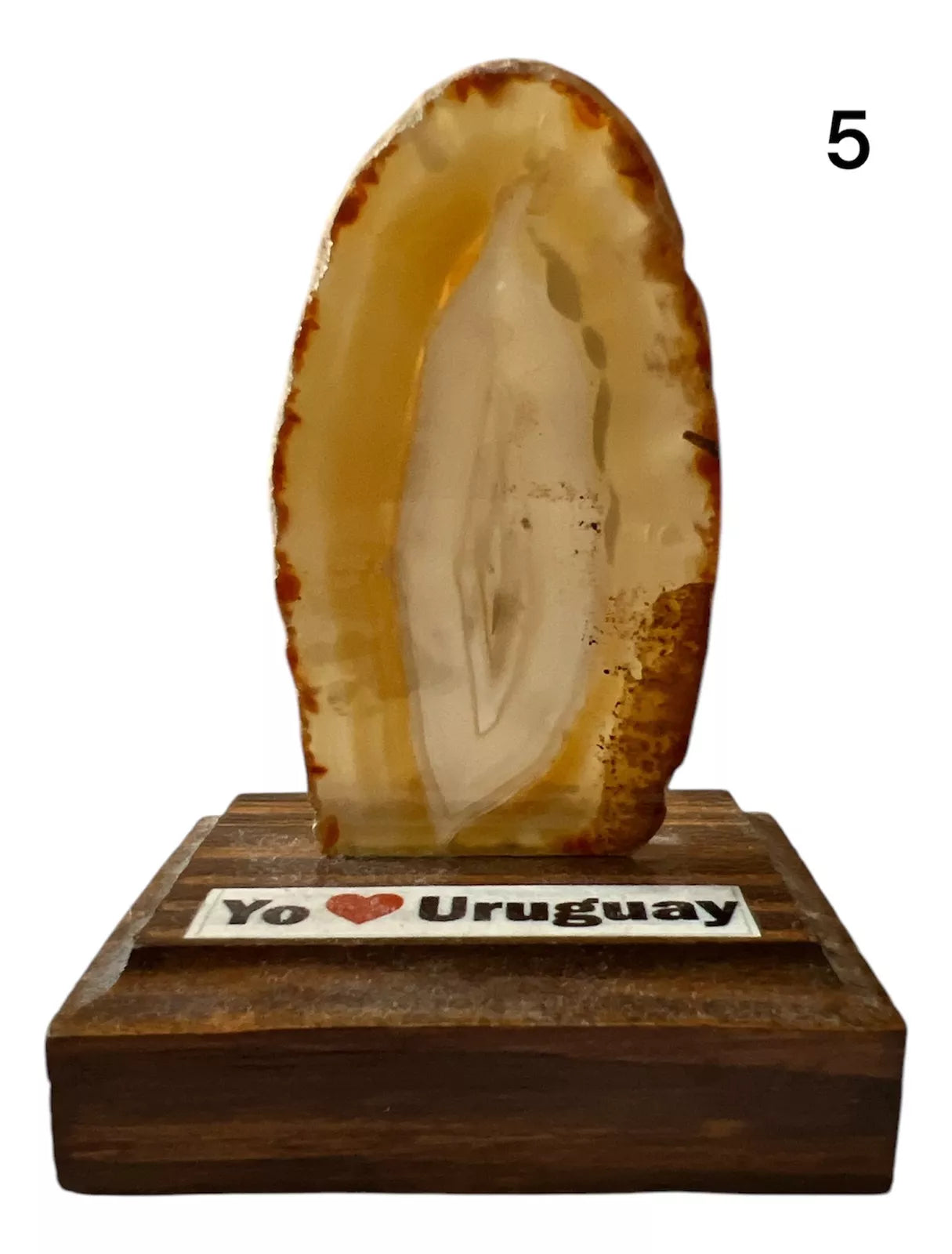 Piedra Agata Chapa Base Madera