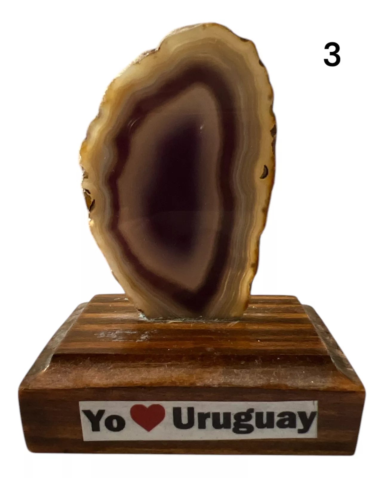 Piedra Agata Chapa Base Madera