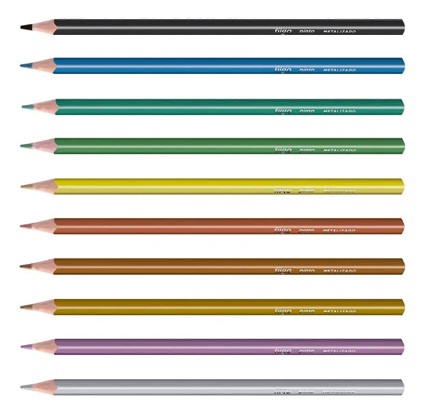 Lápices de colores Pinto Metalizado (x10) Filgo