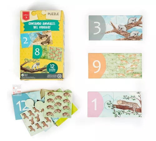 Puzzle contando animales del Uruguay Pika
