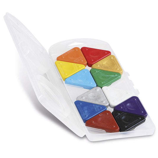 Crayolas triangulares de cera con oro y plata (x12) Primo