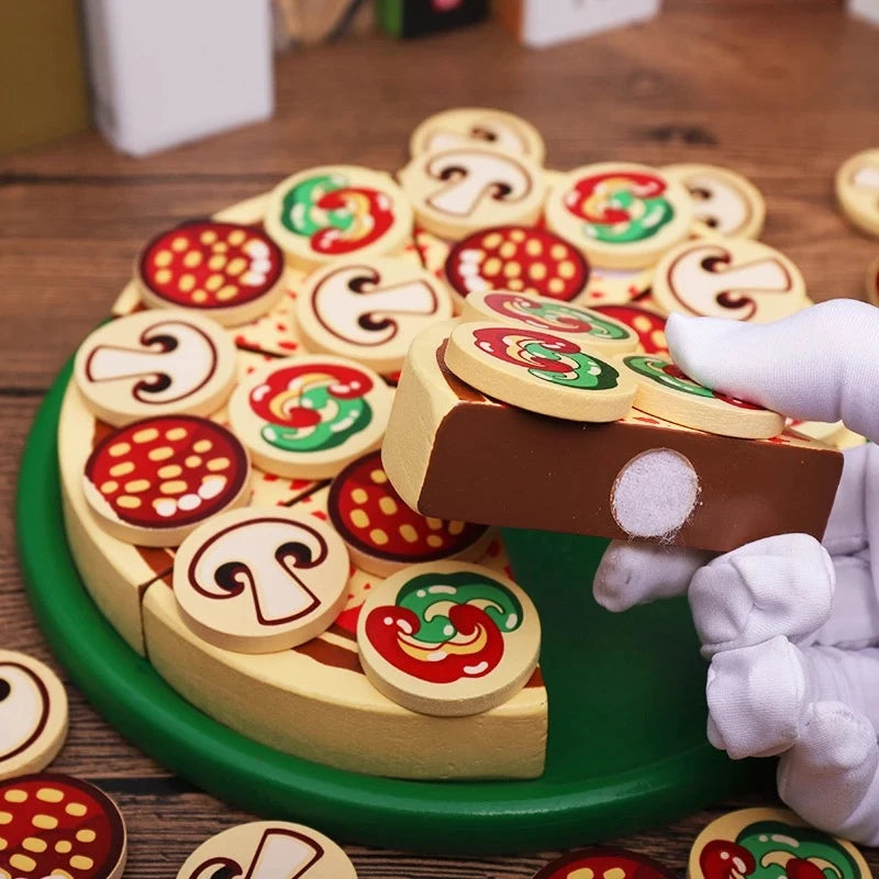 Pizza de madera con gustos