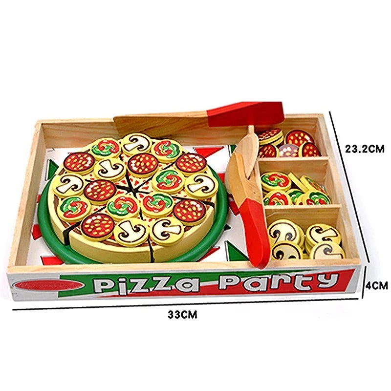 Pizza de madera con gustos