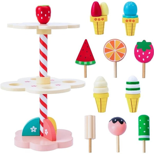 Stand de helados y dulces de madera