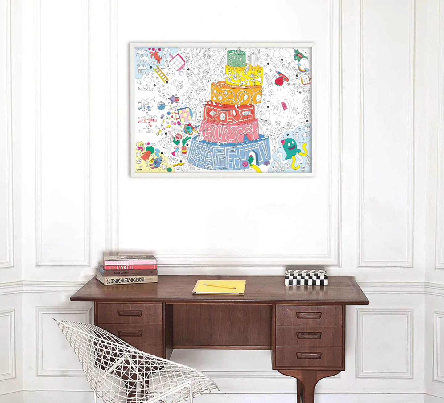 Poster gigante para colorear Juegos + 1 lápiz Omy