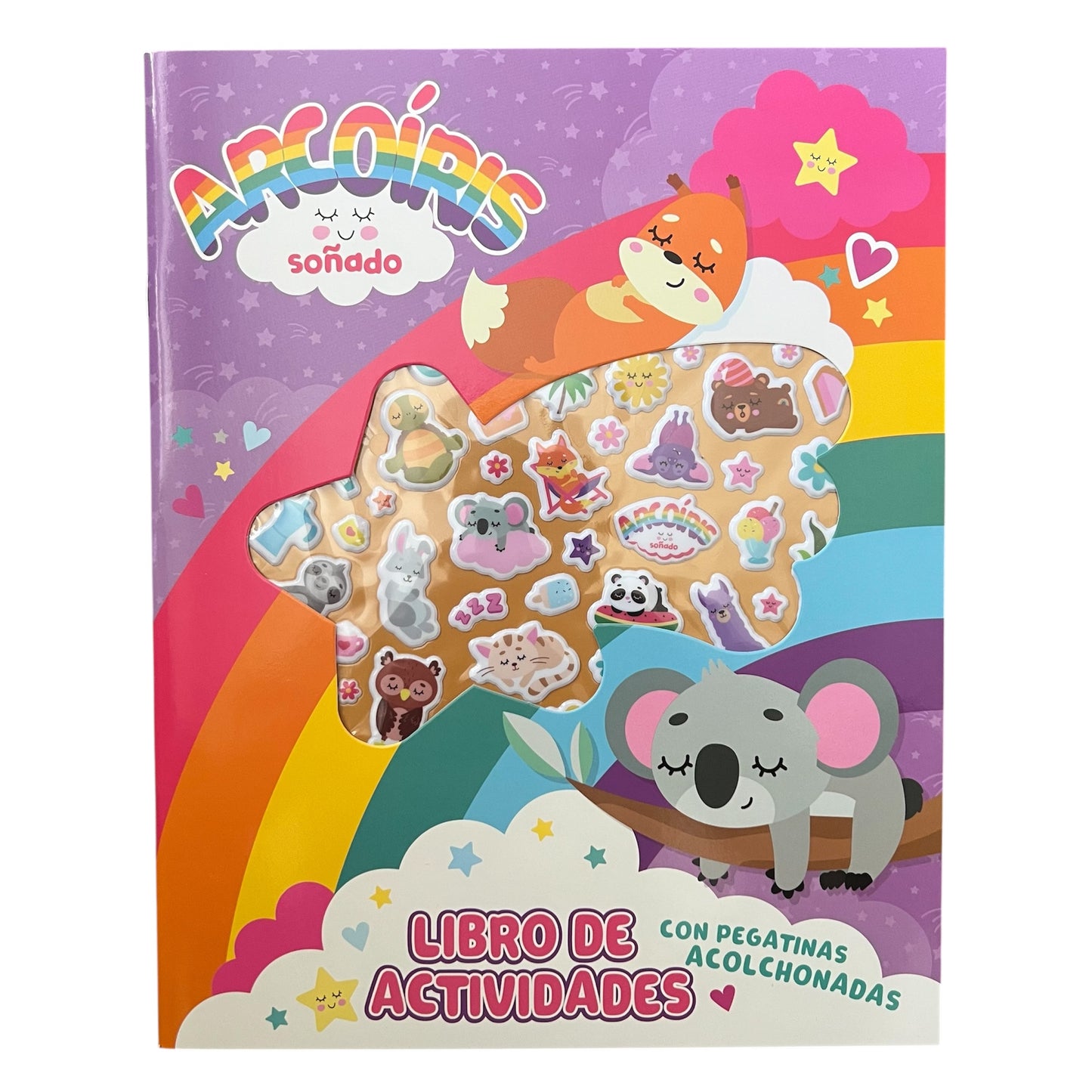Libro De Actividades Con Pegatinas Acolchonadas - Arcoiris Soñado