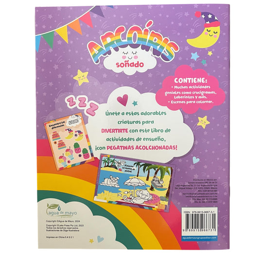 Libro De Actividades Con Pegatinas Acolchonadas - Arcoiris Soñado
