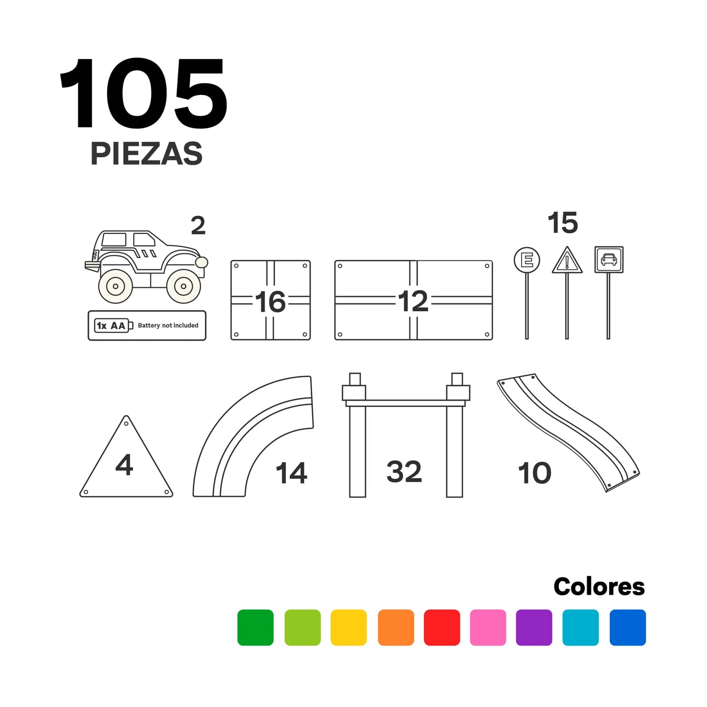 Imanix pista de autos 105 pzas Braintoys