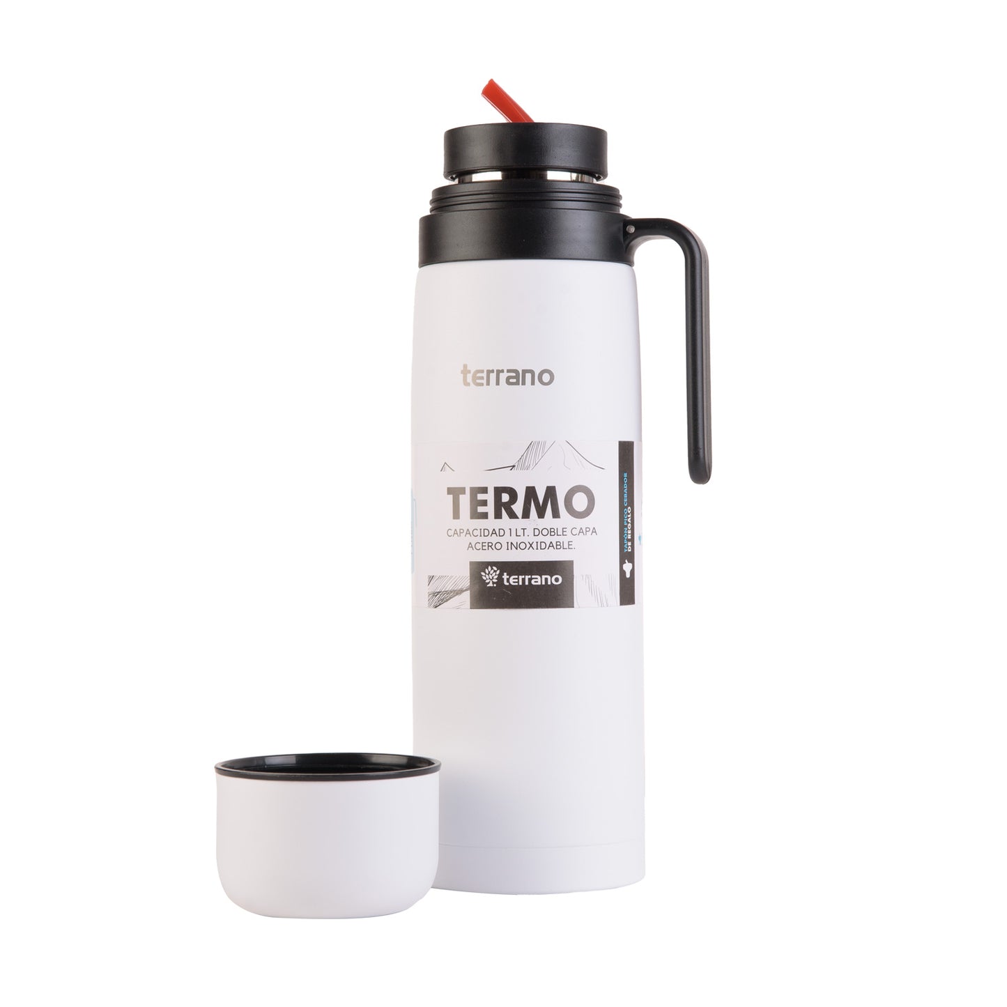 Termo 1Lt. Manija Rígida - Blanco