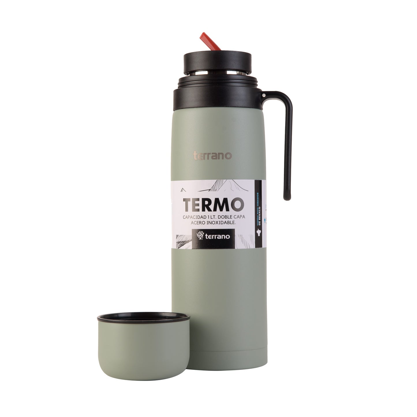 Termo 1Lt. Manija Rígida - Oliva