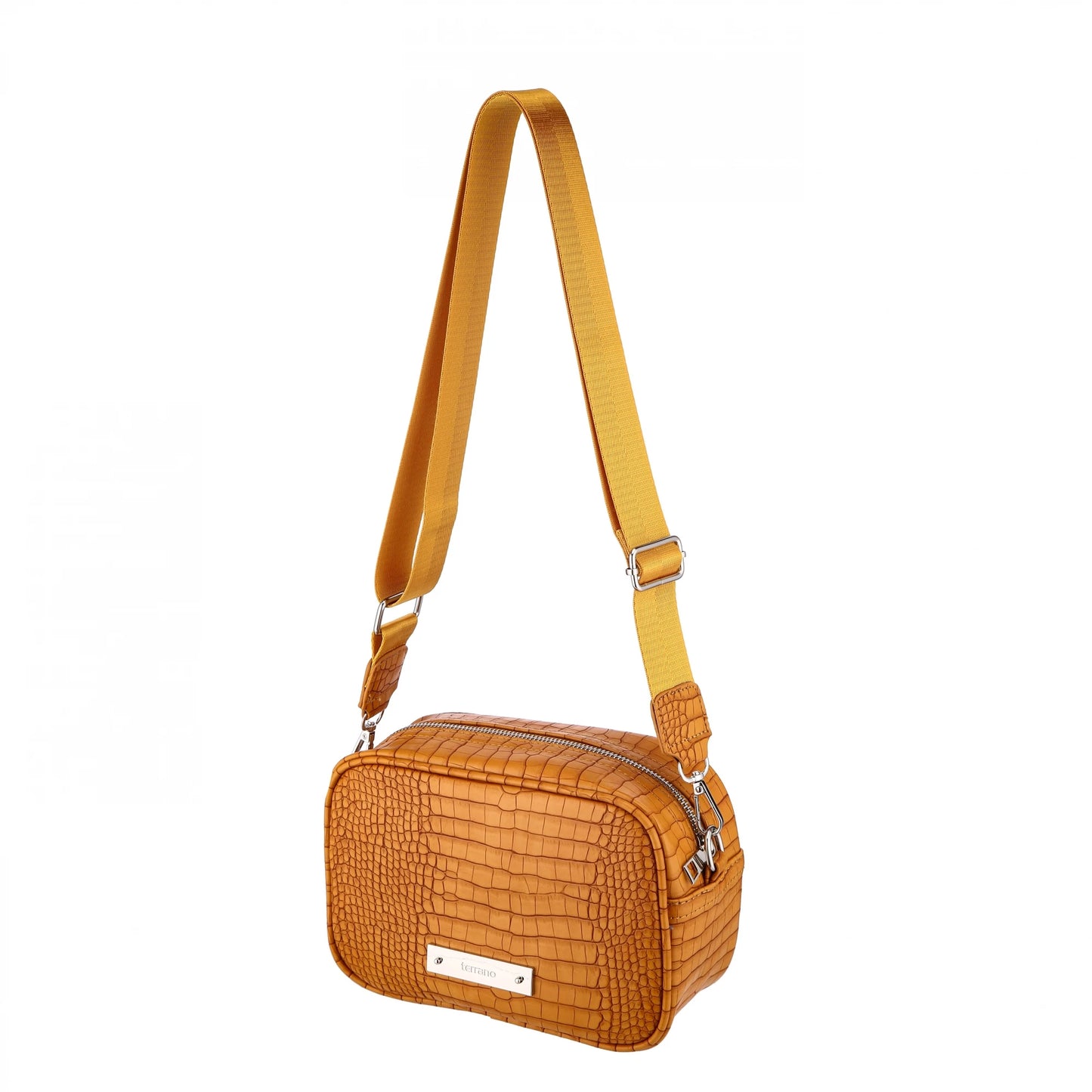 Bandolera Croco - Marrón