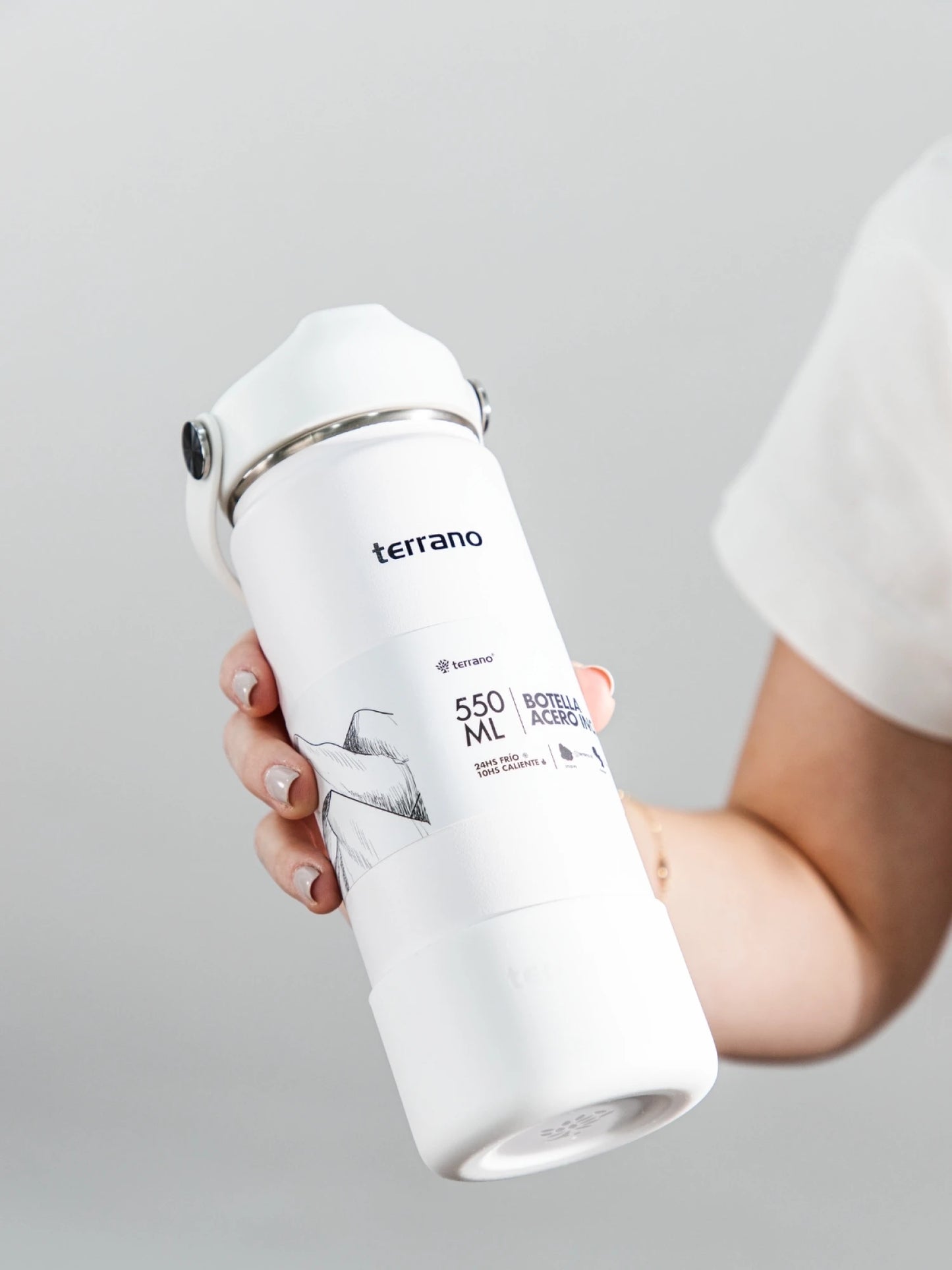 Botella Térmica Con Pico 550ml - Blanco