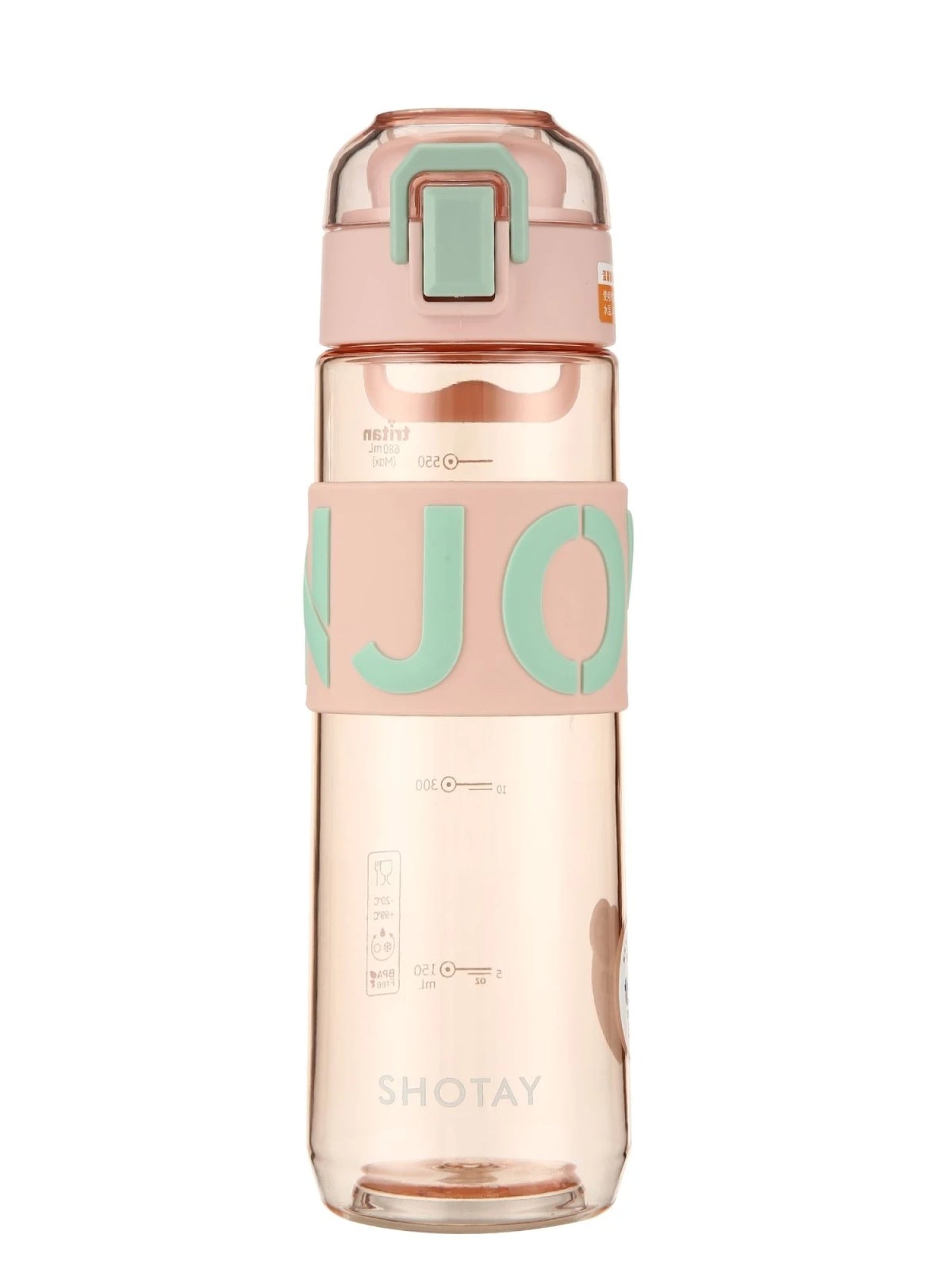 Botella Tritán Con Silicona 680ml - Rosado