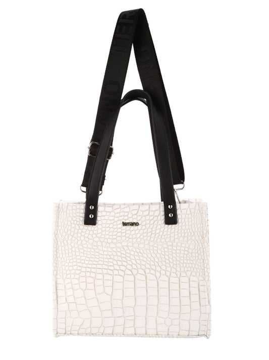 Cartera Moon Croco - Blanco