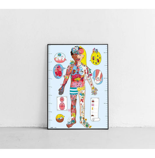 Poster gigante Mi cuerpo + 100 pegatinas Omy