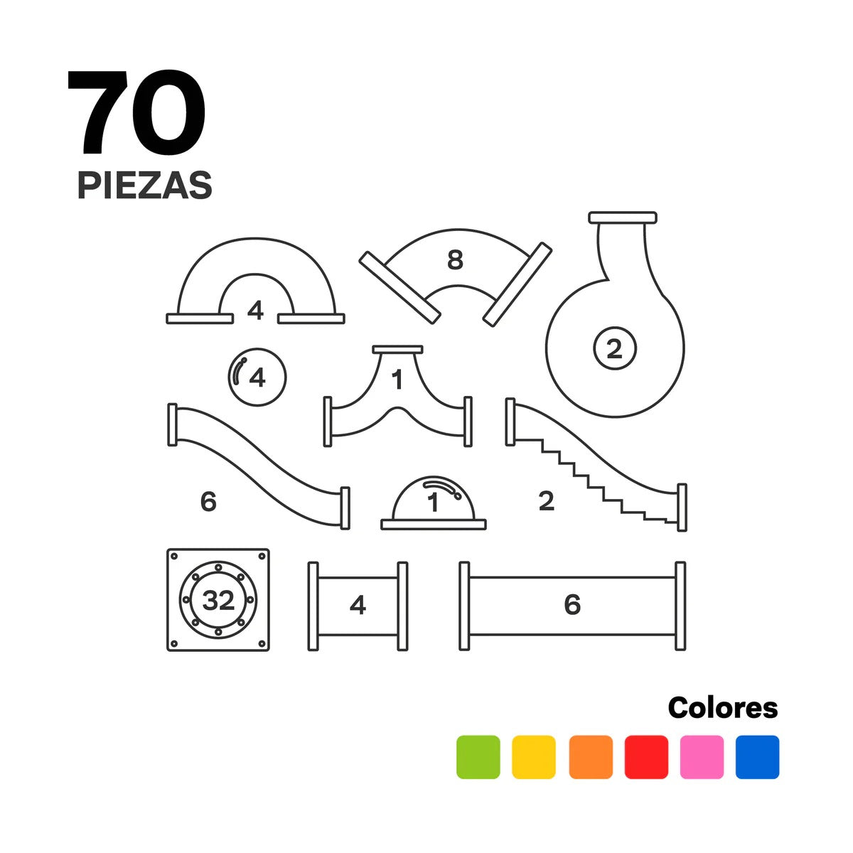 Imanix Tobogán 70 piezas Braintoys