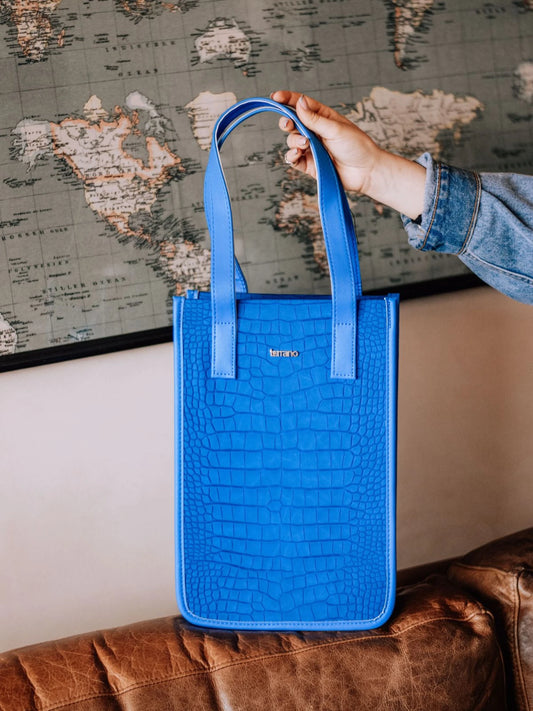 Matera Bolsito Croco - Azul Electrico