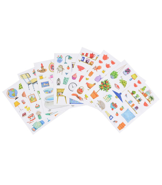 Libro para colorear con stickers La Gran Familia by Moulin Roty