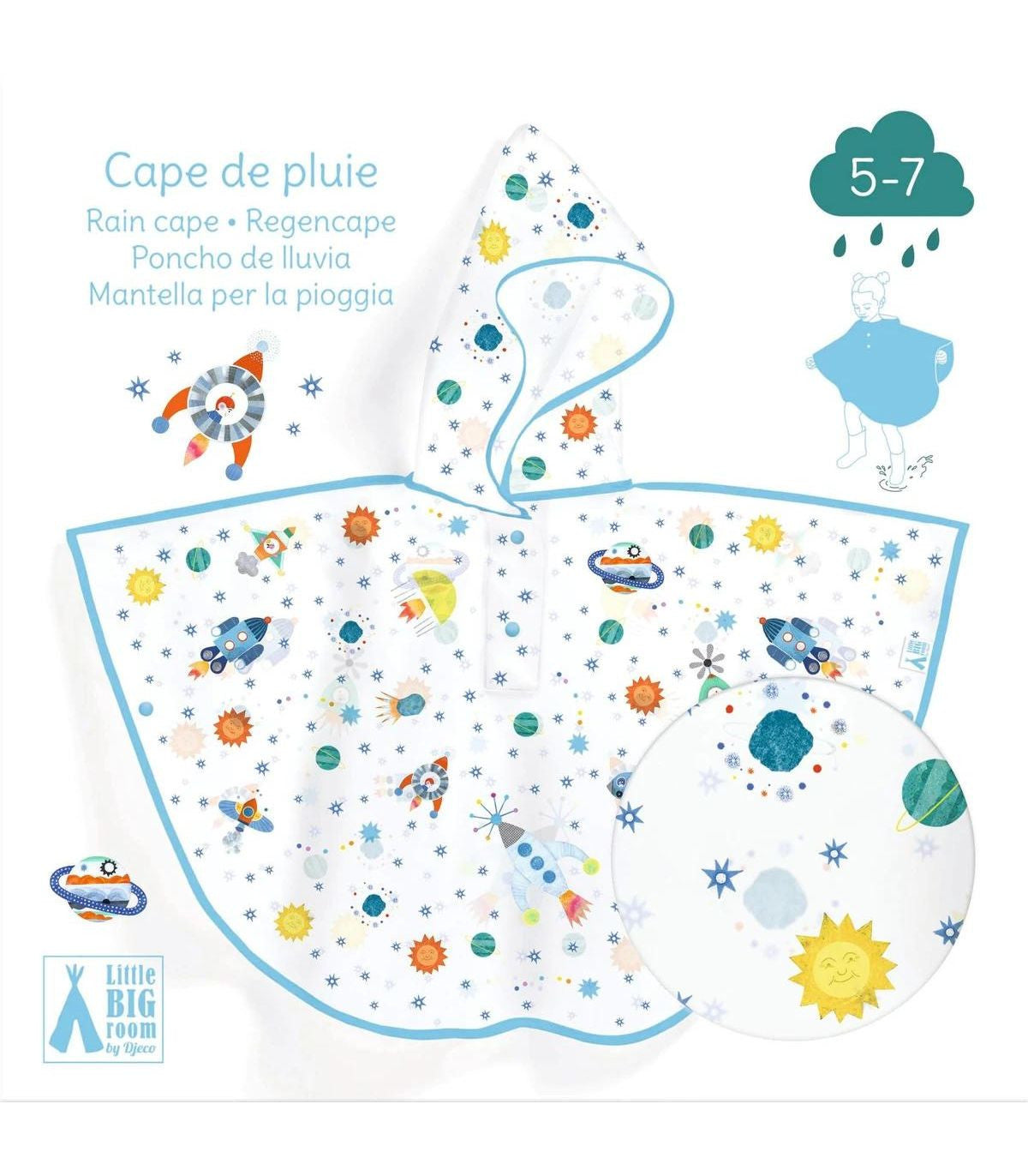 Capa de lluvia 5-7 años Cohete Djeco