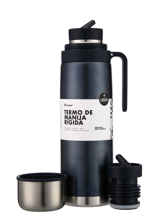 Termo 1Lt. Manija Rígida Premium - Azul Metalizado