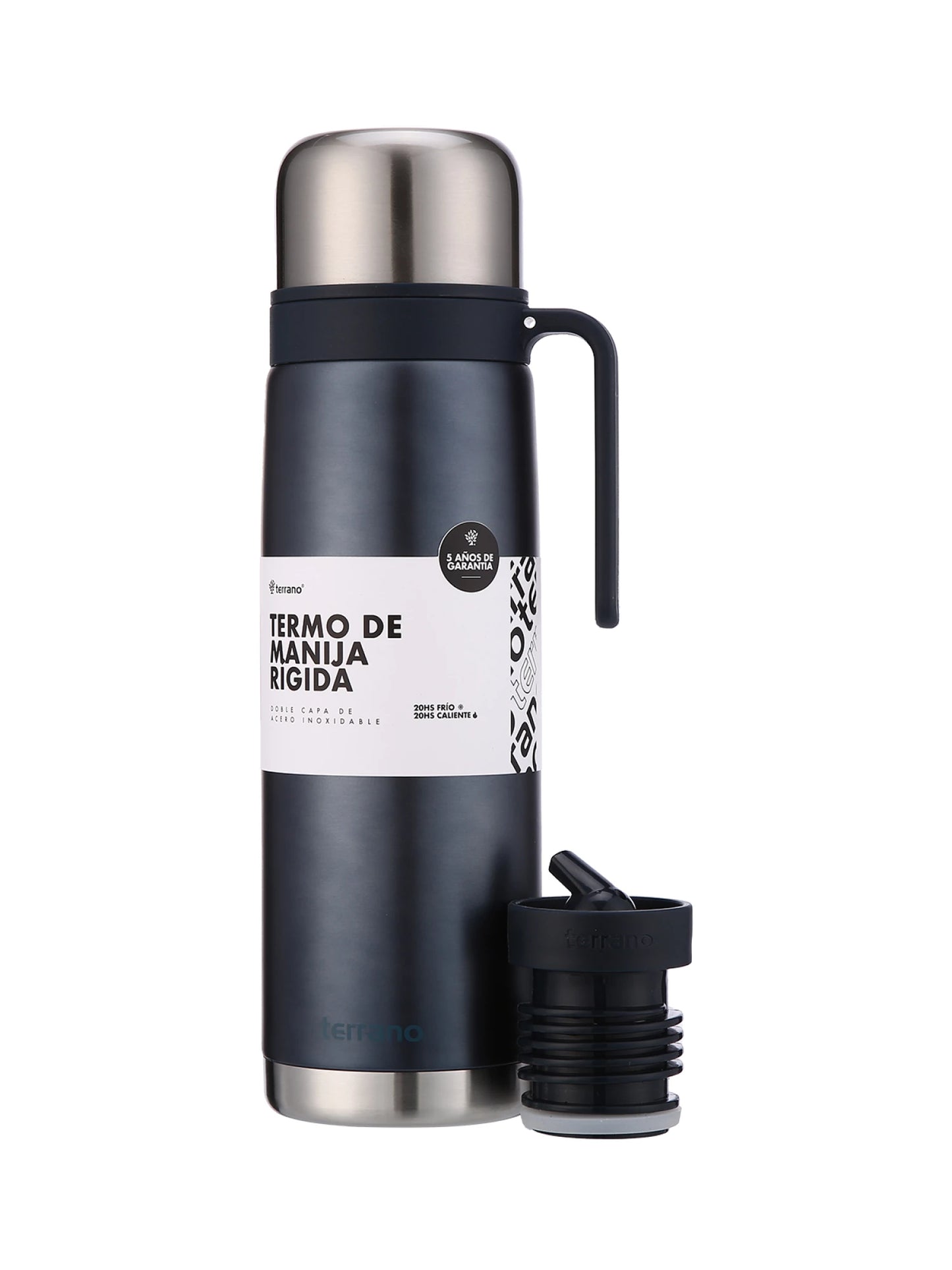 Termo 1Lt. Manija Rígida Premium - Azul Metalizado